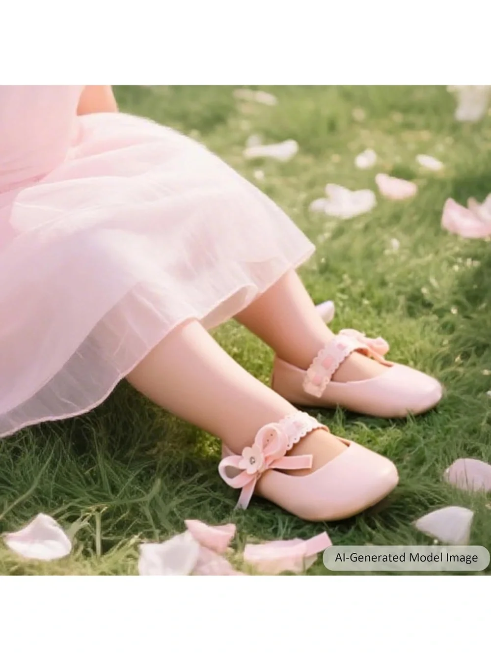Toddler Girls Pale Pink Mary Jane Dress Shoes with Floral Strap